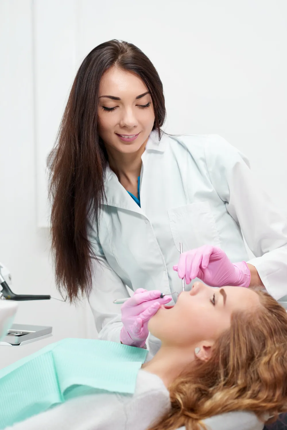 Young woman at the dentist office